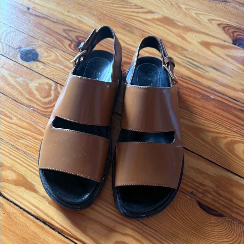 Marni fussbett brown Leather Sandals